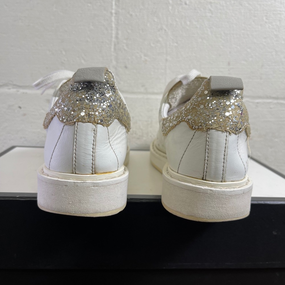 Golden Goose Starter White Leather Silver Glitter Sneakers Women's 36 EU/6 US - Picture 6 of 15